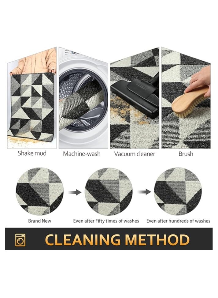 عربست سجادة باب داخلية، 24 بوصة × 35 بوصة، سجادة باب أمامية وخلفية، سجادات باب مطاطية مانعة للانزلاق، سجادة باب منخفضة الارتفاع مقاومة للأوساخ، سجادة باب للمدخل، سجادات أرضية داخلية للمدخل - Image 5