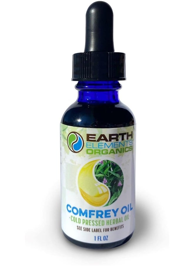 Earth Elements Organics - 100% Organic Comfrey Medicinal Herbal Oil, Raw, Non-Gmo - Wound Healing, Skin-Cell Regeneration, Moisturiser, Scar Reduction, Anti-Inflammatory - Image 1