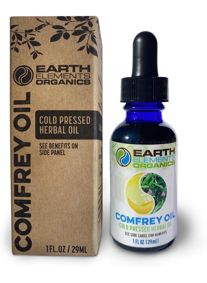 Earth Elements Organics - 100% Organic Comfrey Medicinal Herbal Oil, Raw, Non-Gmo - Wound Healing, Skin-Cell Regeneration, Moisturiser, Scar Reduction, Anti-Inflammatory - Image 1