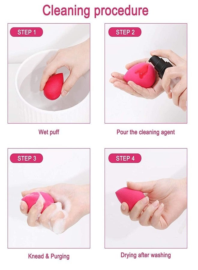 GOLD MAX Makeup Sponge Set Beauty Blender with Egg Case, Soft Sponge For Liquid Foundation, Creams, and Powders，Latex Free Wet and Dry Makeup (Green) (Multicolor 4 Big + 3 Mini -7 Pcs set) - Image 5