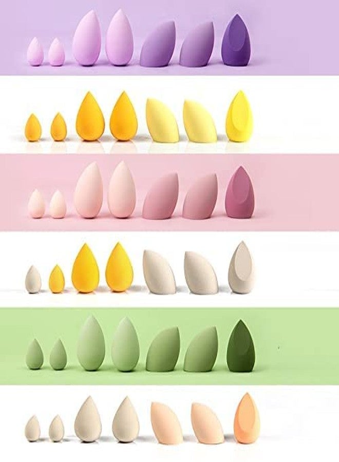GOLD MAX Makeup Sponge Set Beauty Blender with Egg Case, Soft Sponge For Liquid Foundation, Creams, and Powders，Latex Free Wet and Dry Makeup (Green) (Multicolor 4 Big + 3 Mini -7 Pcs set) - Image 3