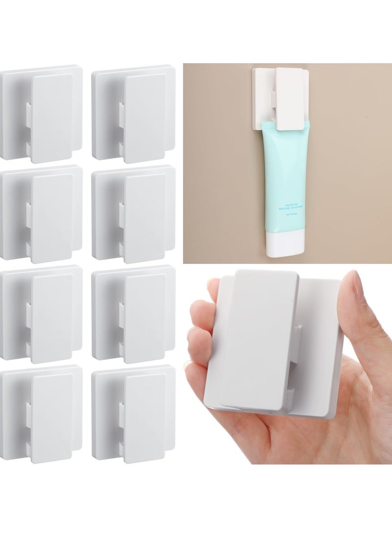 8 قطع مشابك ذاتية اللصق كبيرة الحجم لتعليق المنسوجات الجدارية، لا تحتاج إلى حفر، حامل مناشف، خطافات أعلام زنبركية قابلة للتعديل 15 مم للحمام والمطبخ والمكتب والفندق - Image 1