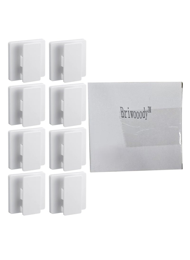 8 قطع مشابك ذاتية اللصق كبيرة الحجم لتعليق المنسوجات الجدارية، لا تحتاج إلى حفر، حامل مناشف، خطافات أعلام زنبركية قابلة للتعديل 15 مم للحمام والمطبخ والمكتب والفندق - Image 3