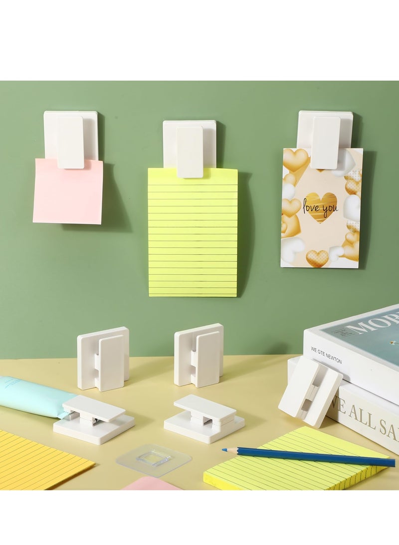 8 قطع مشابك ذاتية اللصق كبيرة الحجم لتعليق المنسوجات الجدارية، لا تحتاج إلى حفر، حامل مناشف، خطافات أعلام زنبركية قابلة للتعديل 15 مم للحمام والمطبخ والمكتب والفندق - Image 5