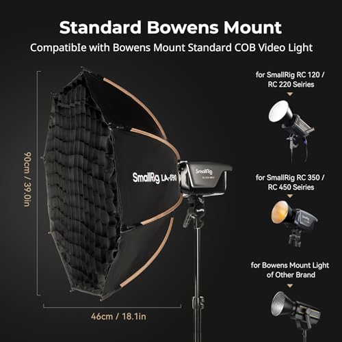 SmallRig 35"/90cm Softbox LA-O90 Quick Release Octagon Soft Box for Bowens Mount COB Lights for SMALLRIG for Neewer for Aputure for Godox - Image 3