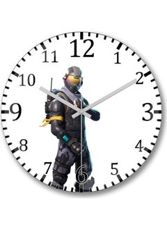 Print Shop Fortnite Battle Royale Golden Eye Wall Clock Curved Real Glass