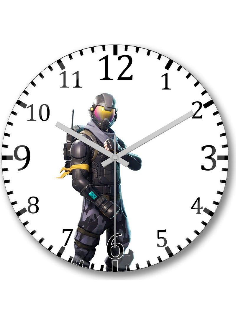 Baskı Dükkanı - Print Shop Fortnite Battle Royale Golden Eye Wall Clock Curved Real Glass - Image 1