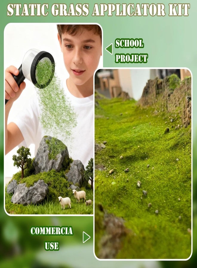 Warmtree Static Grass Flocking Applicator Kit with Anti-Slip Handle and 5 x 30g Colors Grass, 49 Pcs Miniature Colorful Flower, Diorama Supplies for DIY Scenic Terrain Model Kit Miniatures Landscape - Image 4