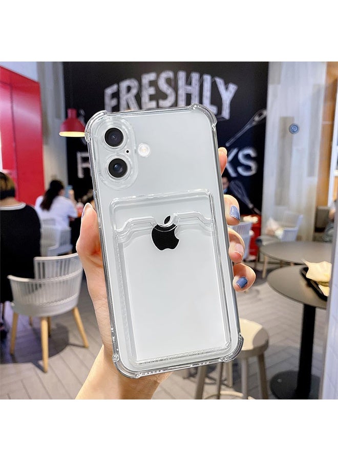 جراب محفظة شفاف ثلاثي القطع لهاتف آيفون 17، جراب مطور بفتحة للبطاقات، جراب محفظة نحيف وواقي من مادة TPU الناعمة المقاومة للصدمات مع جيب أنيق لحامل البطاقات لهاتف آيفون 17 (شفاف). - Image 4