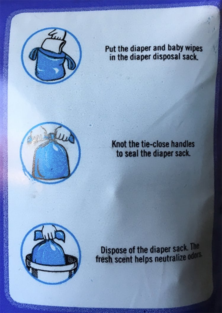 Sassy 100 Count Disposable Diaper Sacks, Powder Scented, 4-25 Sacks per Roll, Easy-to-Tie, Diaper Disposal or Pet Waste Bags - Image 3
