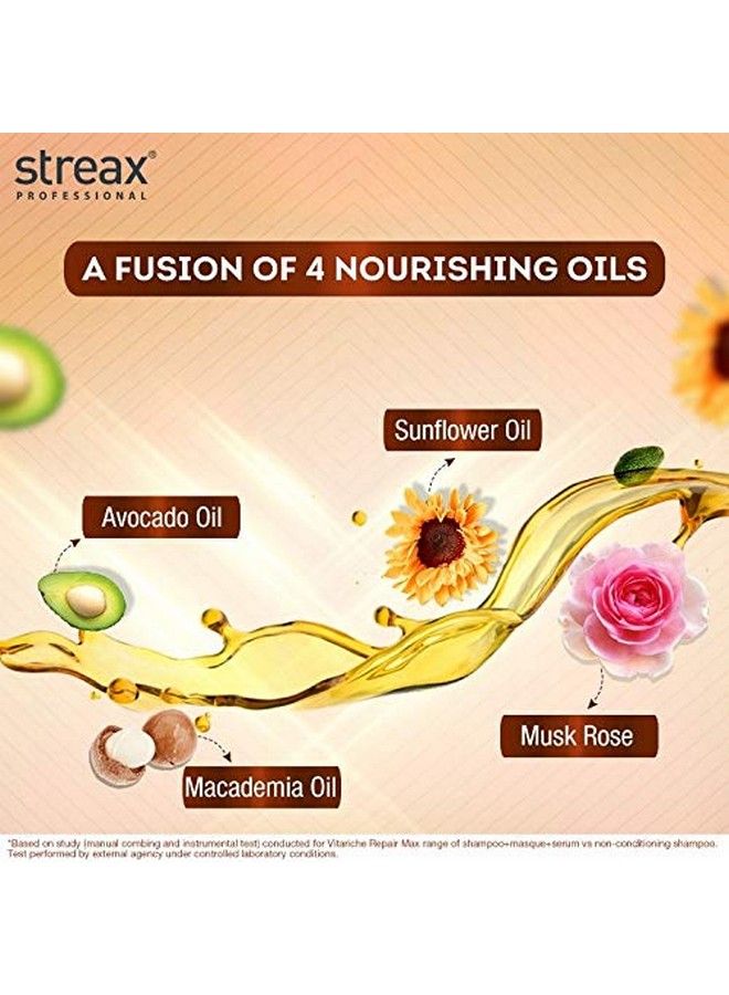 Streax Professional Vitariche Care Repair Max Hair Serum For Men & Women ; Helps Repair & Rejuvenate Dry & Damaged Hair ; Provides Softer Nourished & Healthier Hair ; For Dry To Damaged Hair 100 Ml - Image 5