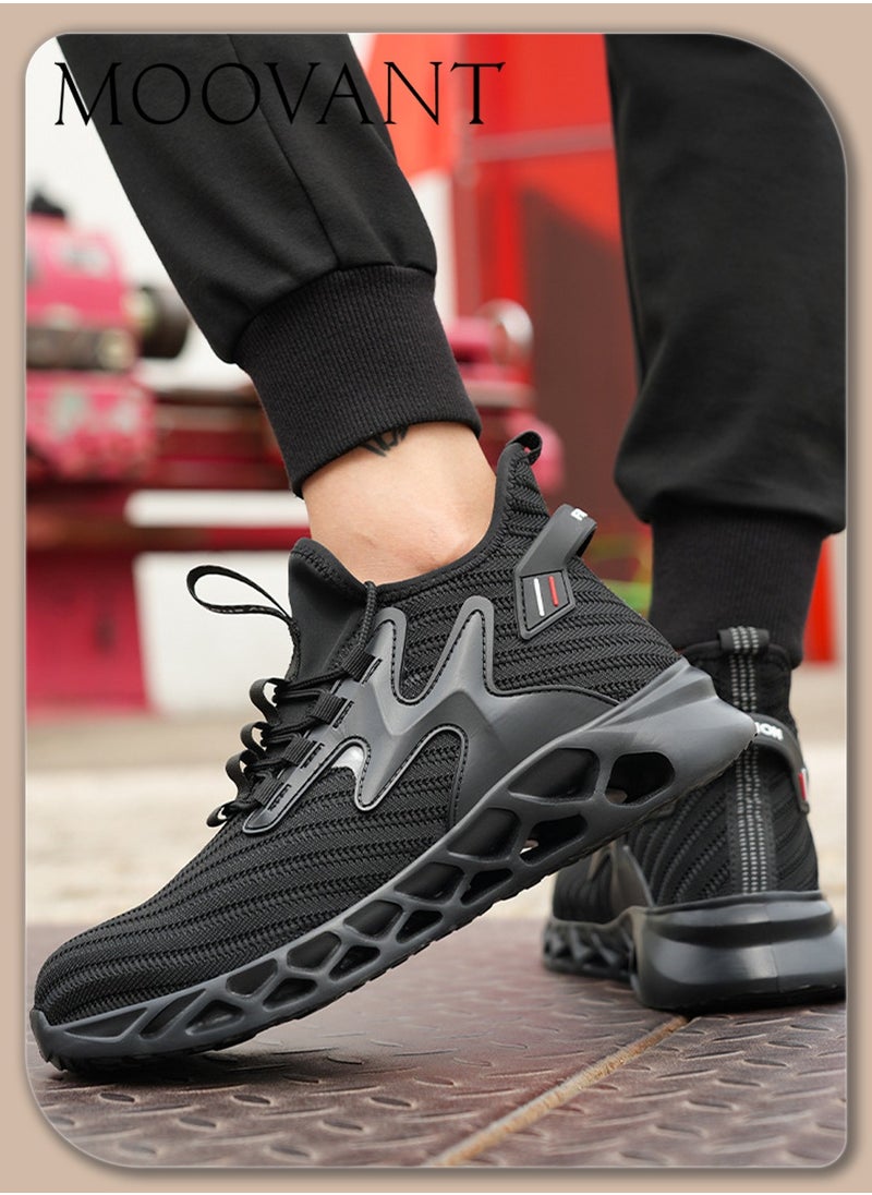 Men's Non-Slip Breathable Mesh Sneakers, with Soft Sole, Trendy Design, for Casual and Athletic Wear
