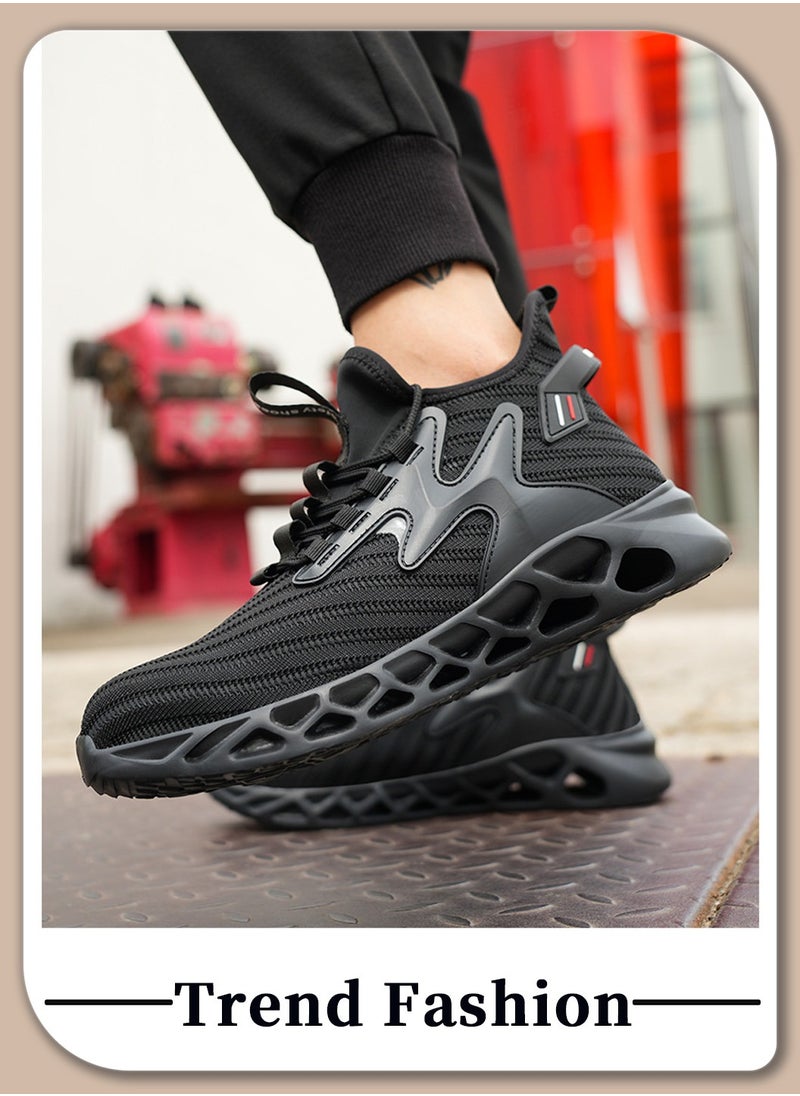 Men's Non-Slip Breathable Mesh Sneakers, with Soft Sole, Trendy Design, for Casual and Athletic Wear