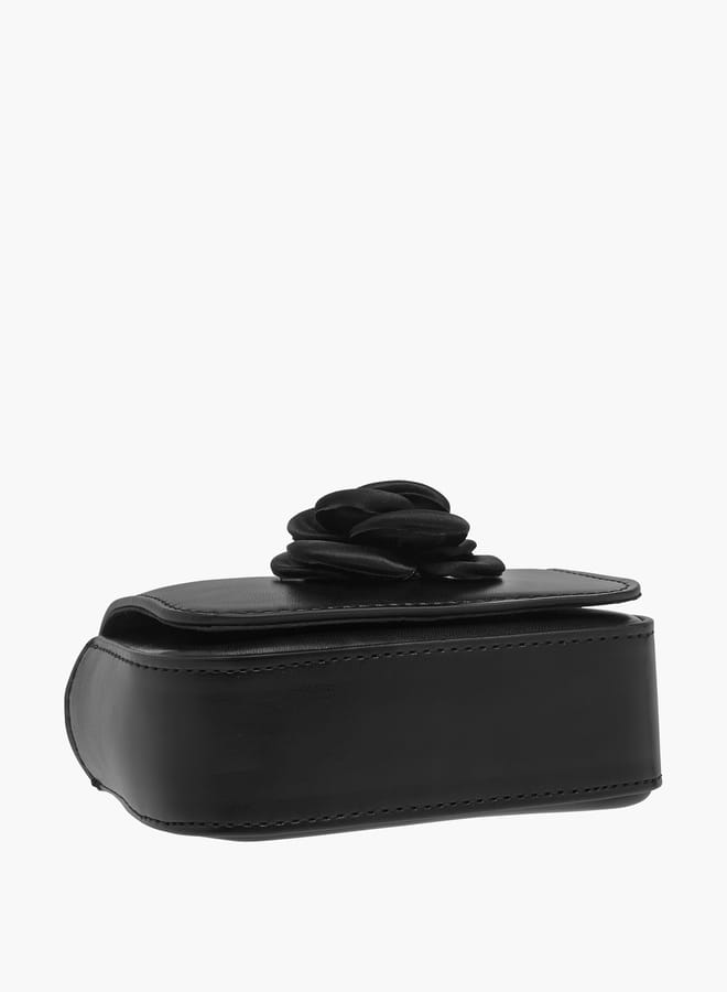 Flora Bella By Shoexpress Girls Rose Accent Crossbody Bag With Chain Strap And Flap Closure - Image 5