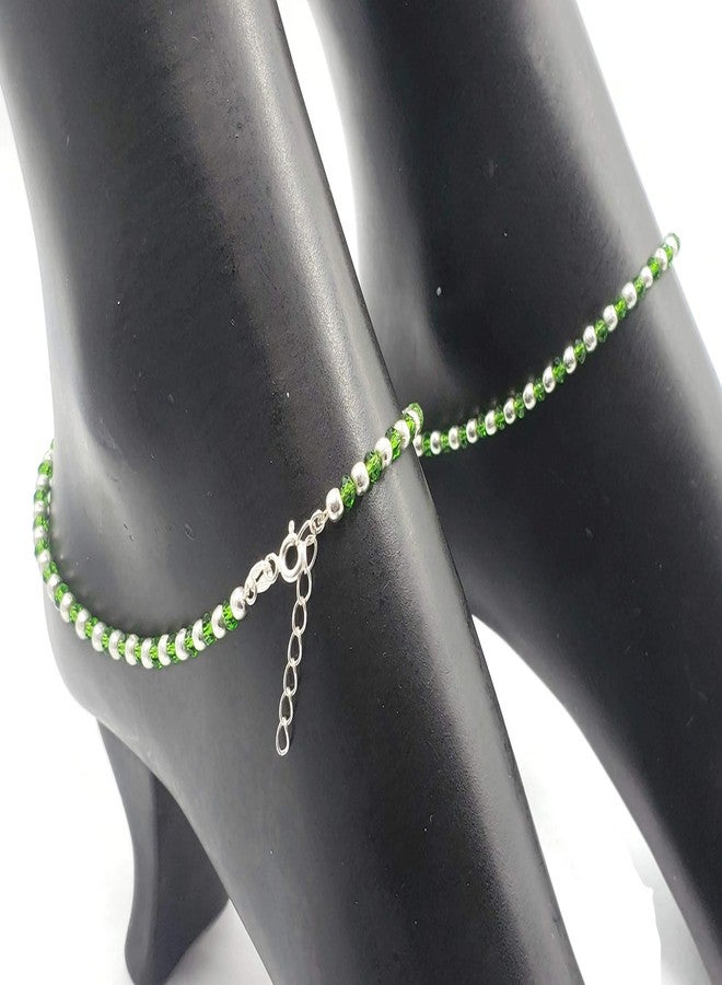 بلاجي خلخال بالاجي من الفضة الإسترليني عيار 925 - رقم 70 (أخضر) - Image 5