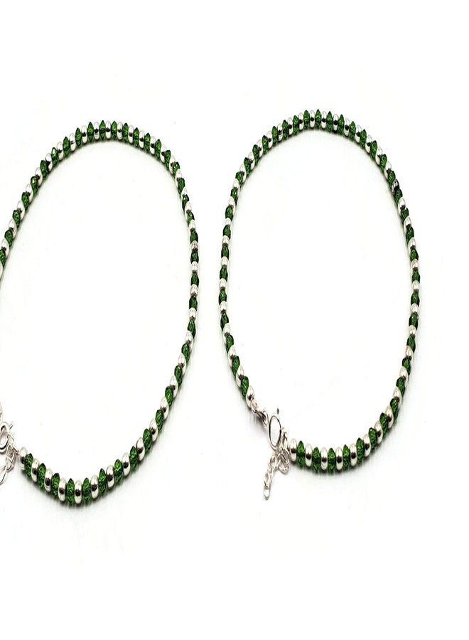 بلاجي خلخال بالاجي من الفضة الإسترليني عيار 925 - رقم 70 (أخضر) - Image 1