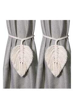 2 Pcs Handmade Cotton Rope Curtain Tiebacks, Farmhouse Style, for Indoor/Outdoor Drapes.