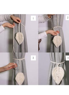 Oasisgalore 2 Pcs Handmade Cotton Rope Curtain Tiebacks, Farmhouse Style, for Indoor/Outdoor Drapes.  - Image 3