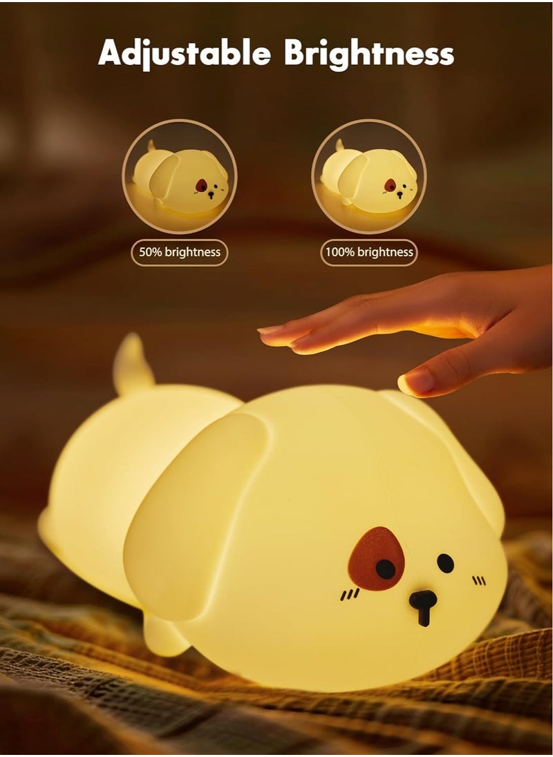 Generic - Minetom Night Light for Kids, Cute Silicone Puppy Night Light with 2 Levels of Brightness, 7 Colors Kawaii Touch Lamp for Bedroom, Girls and Boys, Toddler, Nursery, Baby Gifts, Rechargeable - Image 1