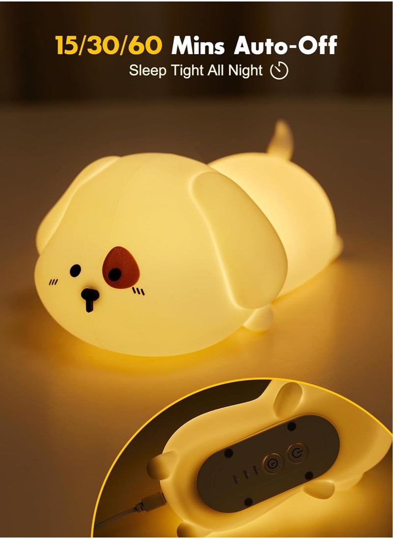 Generic - Minetom Night Light for Kids, Cute Silicone Puppy Night Light with 2 Levels of Brightness, 7 Colors Kawaii Touch Lamp for Bedroom, Girls and Boys, Toddler, Nursery, Baby Gifts, Rechargeable - Image 1