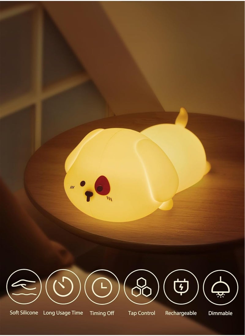 Generic - Minetom Night Light for Kids, Cute Silicone Puppy Night Light with 2 Levels of Brightness, 7 Colors Kawaii Touch Lamp for Bedroom, Girls and Boys, Toddler, Nursery, Baby Gifts, Rechargeable - Image 1