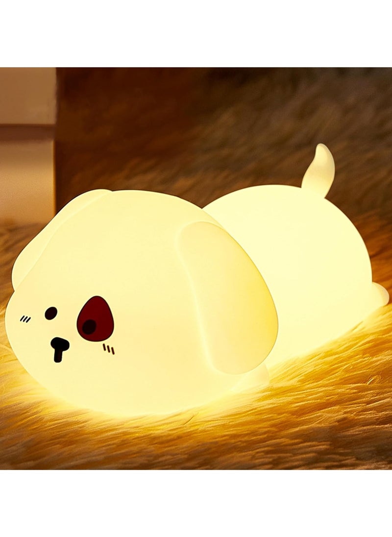 Generic - Minetom Night Light for Kids, Cute Silicone Puppy Night Light with 2 Levels of Brightness, 7 Colors Kawaii Touch Lamp for Bedroom, Girls and Boys, Toddler, Nursery, Baby Gifts, Rechargeable - Image 1