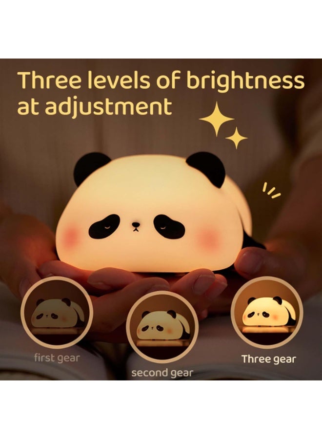 MineTom Cute Panda Night Light with Timer, Food-Grade SiliconeTouch NightLight for Baby Nurseries Dimmable Adorable Lamp for Bedrooms, Breastfeeding-Friendly Night Light, Soft Children's Gifts - Image 3