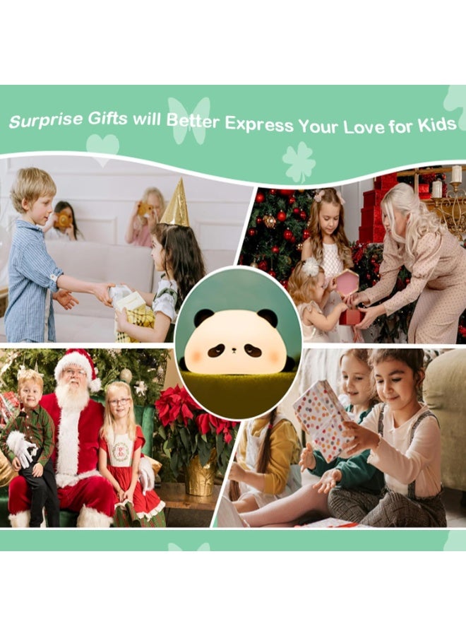 MineTom Cute Panda Night Light with Timer, Food-Grade SiliconeTouch NightLight for Baby Nurseries Dimmable Adorable Lamp for Bedrooms, Breastfeeding-Friendly Night Light, Soft Children's Gifts - Image 5