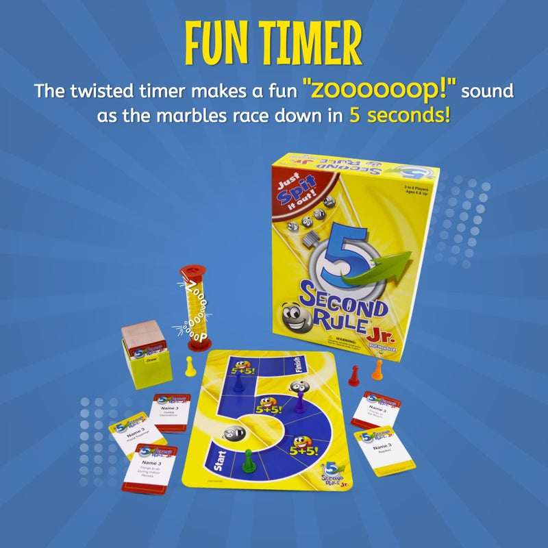 5 Second Rule Game Jr. - Simple Questions Card Game for Family Fun, Party, Kids, Travel, Game Night & Sleepovers - Think Fast and Shout Out Answers - For Ages 6+