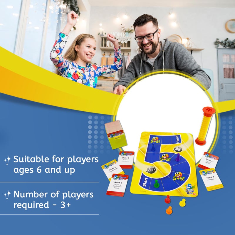 5 Second Rule Game Jr. - Simple Questions Card Game for Family Fun, Party, Kids, Travel, Game Night & Sleepovers - Think Fast and Shout Out Answers - For Ages 6+