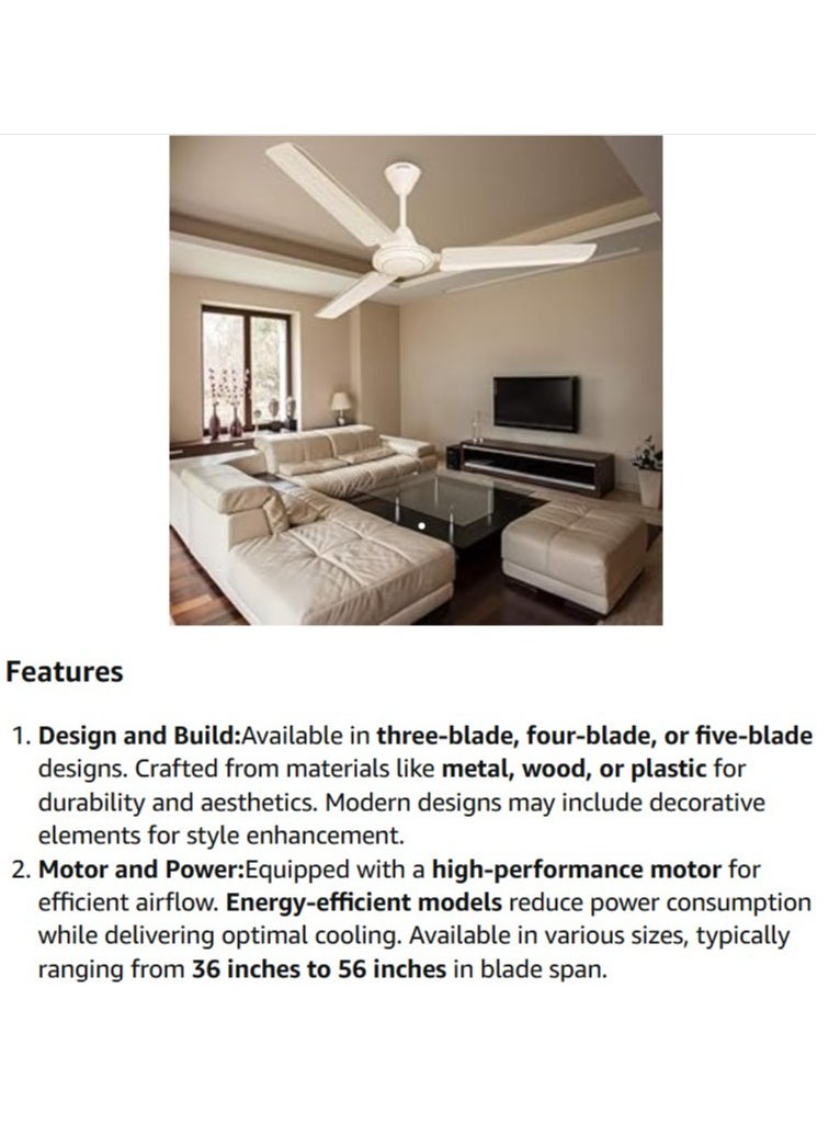 ABBASALI - Ceiling Fan 56 Inch With Installation - Image 1