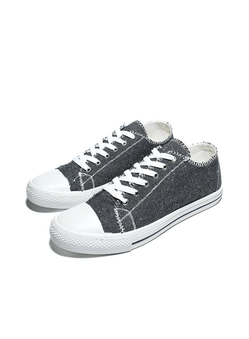Basic Lace-Up Knit Flat Sneakers For Women