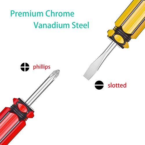 Buspoll Short Screwdriver Set: Two-Color Small Handle Stubby Screwdriver - Phillips & Flat Head - Image 5