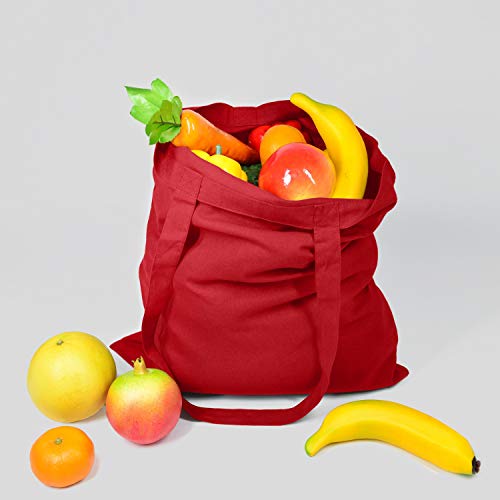 NPBAG 5 Pack 15'' X 16'' Red Cotton Tote Bags, Lightweight Blank Bulk Cloth bags with 1pc of PTFE Teflon Sheet - Image 3