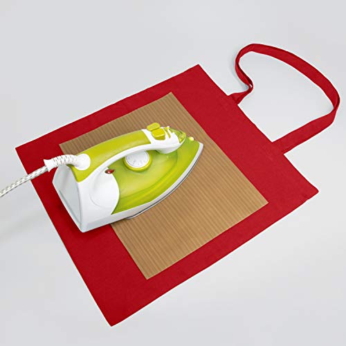 NPBAG 5 Pack 15'' X 16'' Red Cotton Tote Bags, Lightweight Blank Bulk Cloth bags with 1pc of PTFE Teflon Sheet - Image 4