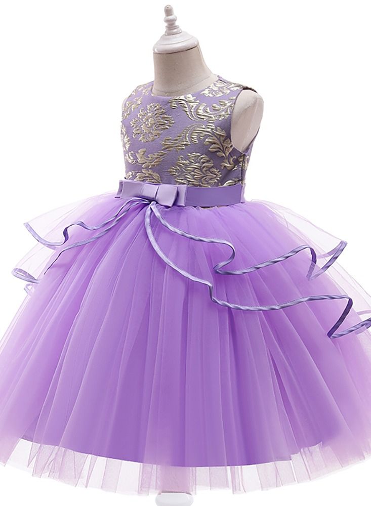 Loquat Bow-tied children's Princess gauze dress  - Image 3