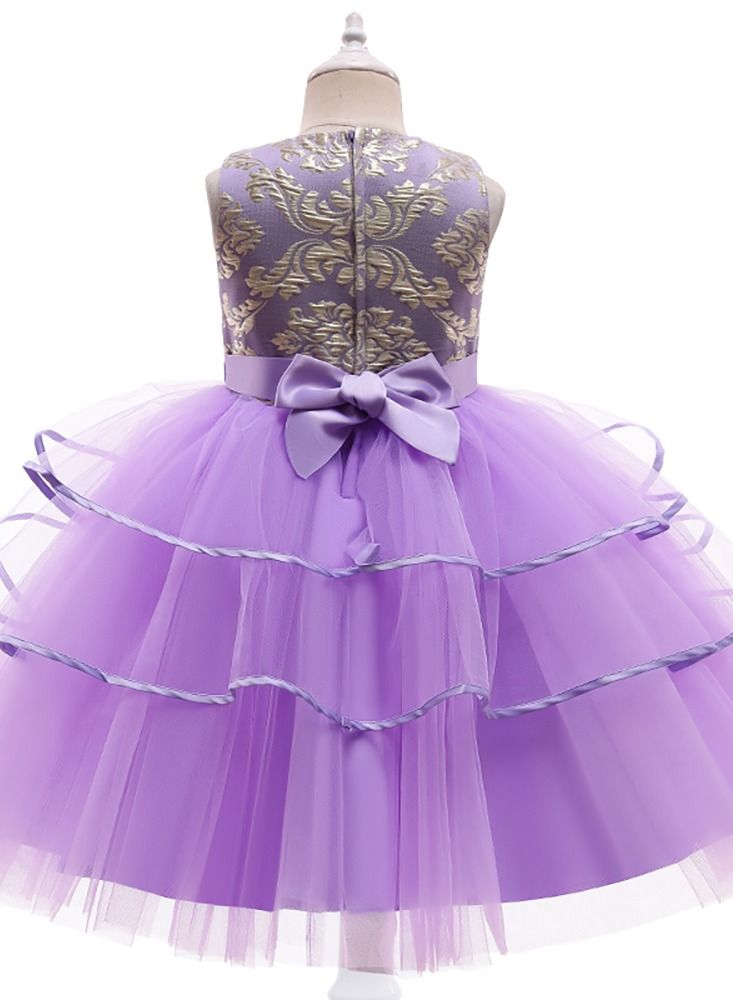 Loquat Bow-tied children's Princess gauze dress  - Image 2