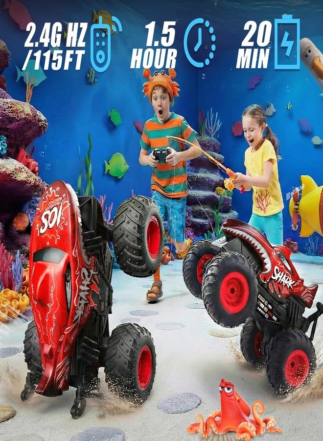 BEZGAR Monster Truck Toys, Remote Control Monster Truck with Dancing Spins, Lights & Music, 1:20 Remote Control Car for Boys 4-7, 5 6 7 8 9 10 +Year Old Boys Birthday Gifts (Red) - Image 5