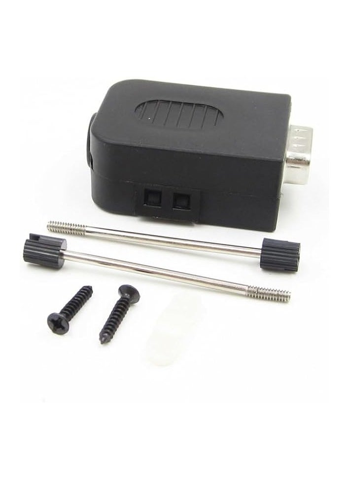 Connector To Wiring Terminal RS232 Serial Solderless D-SUB 5+5 with case Adapter 9-pin Port Adapter to Terminal Connector Signal Module (DB9 MALE 1PCS & 1 PCS FEMALE)