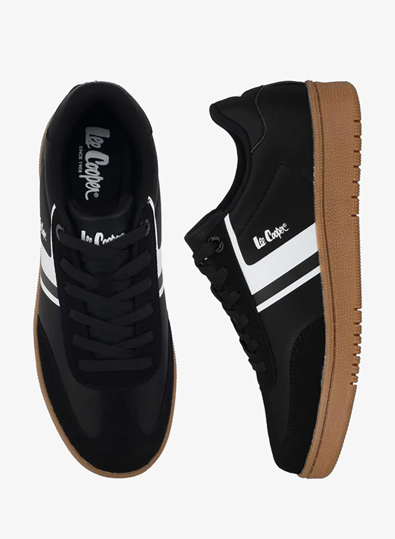 لي كوبر Striped Lace-Up Ankle School Sneakers