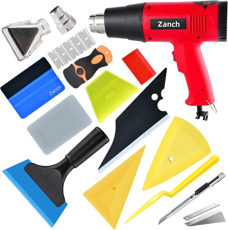 Zanch Window Tint Kit,Complete Tool Set for Professional Window Tint Protective Film Installation【Deluxe 29pcs with Red Heat Gun】 - Image 1