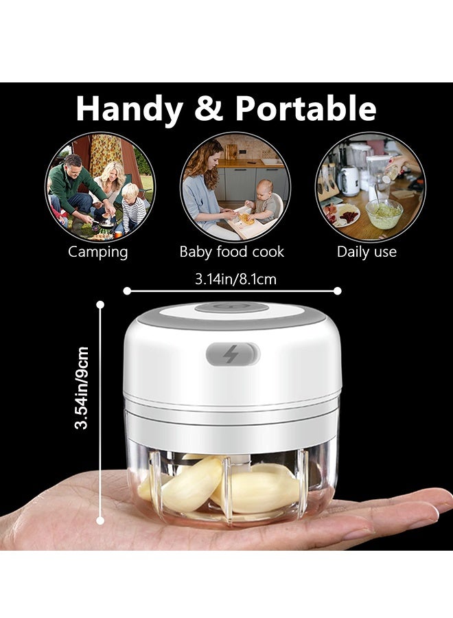 Electric Garlic Chopper 100ML Vegetable Chopper Food Chopper USB Mini Garlic Mincer  Onion Chopper Portable Small Food Processor for Garlic, Ginger, Chili, Vegetables - Image 4