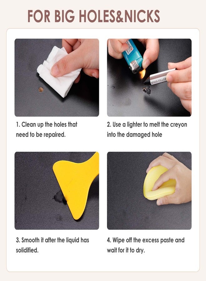 سيسو طقم إصلاح الخشب من سيسو، 40 قطعة، طقم إصلاح أثاث خشبي، أقلام تلوين وألوان خشبية مع شمع تلميع للخدوش والبقع والشقوق والثقوب والخدوش، وتغير لون الأسطح والأرضيات الخشبية. - Image 5