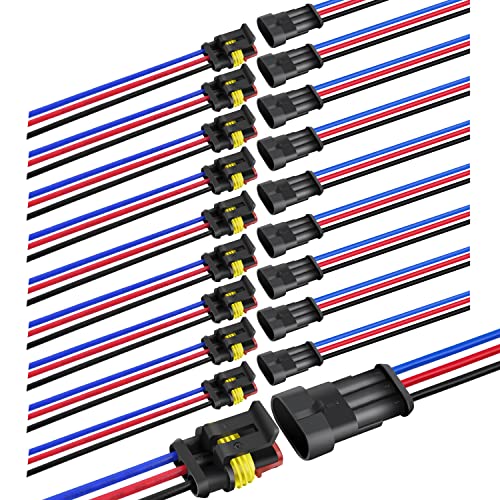 Nilight 3Pin Electrical Wire Connectors Male and Female Plug Socket Quick Disconnect Waterproof Plug and Play Wire Terminals for Automotive Cars Trucks Motorcycles Marine Boats - Image 1