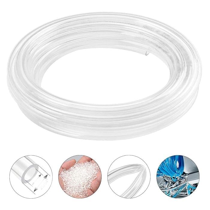 DLEIN 6mm x 4mm Pneumatic Air Compressor Tubing PU Hose Tube Pipe 3 Meter white transred 3 Mtr 984Ft 6mm x 4mm Pneumatic Polyurethane PU Hose Tube Pipe  - Image 1