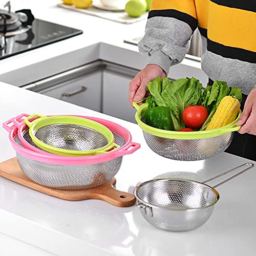 Mivana Stainless Steel Colander, 28 CM Micro-Perforated & Footed Metal Colander with Handle for Kitchen Food/Vegetable/Fruit/Rice/Pasta/Noodles - Dishwasher Safe (Random Color) - Image 5