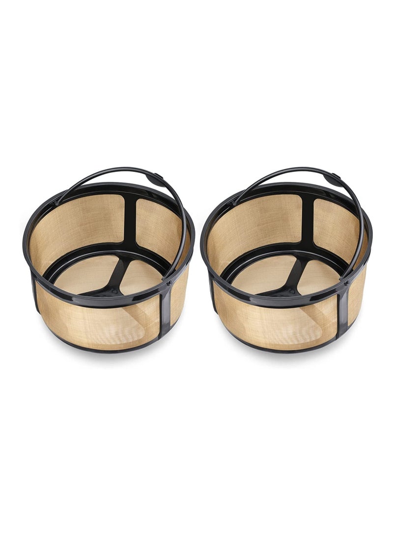 SYOSI 2 Pcs Reusable 8-12 Cup Basket Gold Mesh Coffee Filter for Keurig K-Duo Essentials for K Duo Brewers Machine Replaces your Paper Coffee Filters BPA Free - Image 1