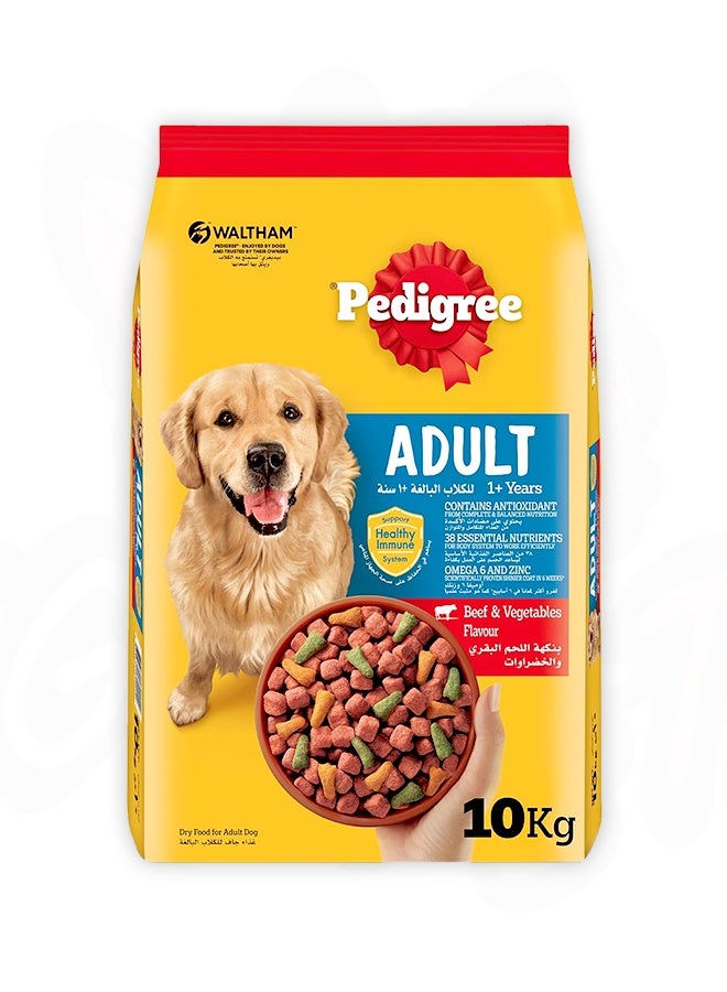 Pedigree Beef And Vegetables Adult Dry Dog Food - 10KG - Image 1