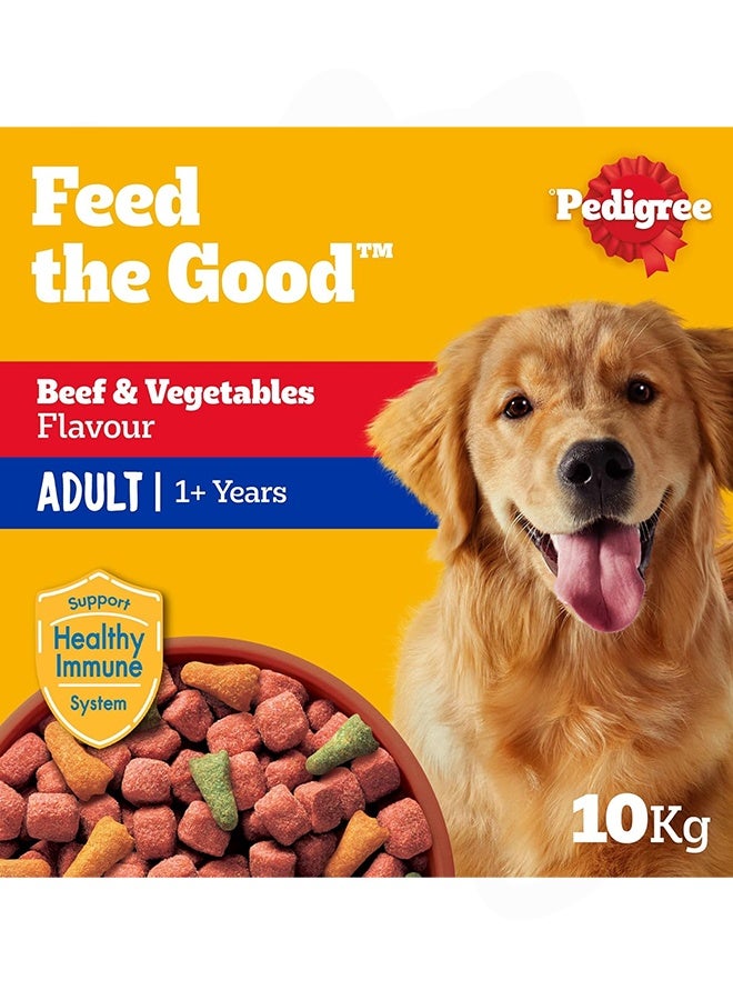Pedigree Beef And Vegetables Adult Dry Dog Food - 10KG - Image 2