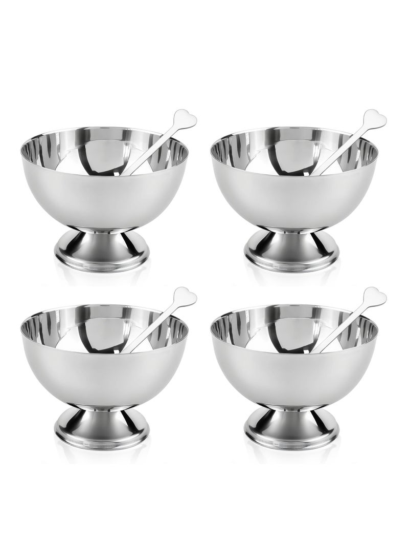 GuRiver Multifunctional Stainless Steel Dessert Bowl – Elegant Ice Cream & Fruit Cup for Afternoon Tea, Pudding, Snacks & More | Rust-Resistant, Easy to Clean, Perfect for All Seasons & Occasions(4pcs) - Image 1